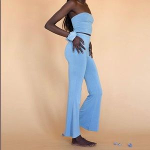 Hara the label blue flare soft cotton pants